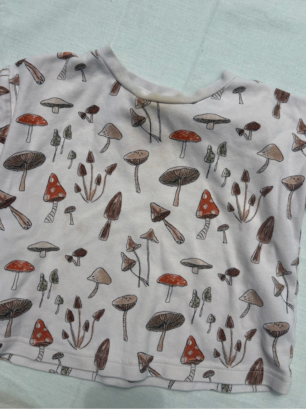 Mushroom Print Short Sleeve Top